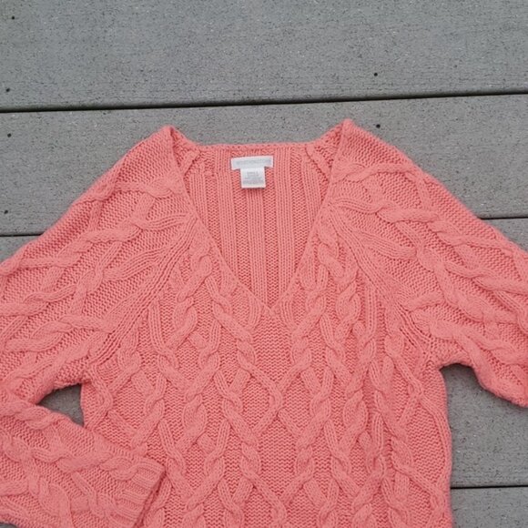 Worthington V-Neck Cable Knit Sweater Size Small - Picture 6 of 9